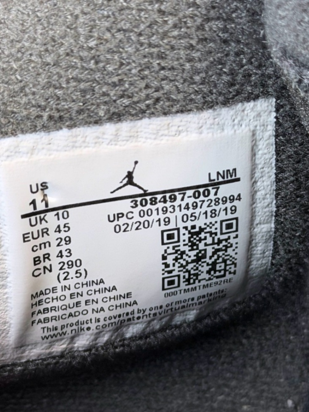 Air Jordan 4 Retro "COOL GREY" 2019 - Size 11 - 308497 007 - Picture 6 of 6